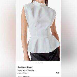 Endless Rose Mock Neck Sleeveless Peplum Top